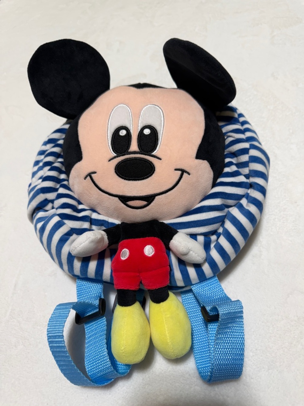 Disney Mickey Mouse Plush Backpack - Blue, Red, Yellow
